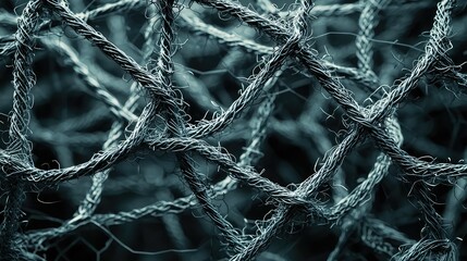 Poster - Intricate Web of Ropes in Crisscross Pattern