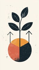 Poster - Abstract Minimalist Art of Business Growth Plan
