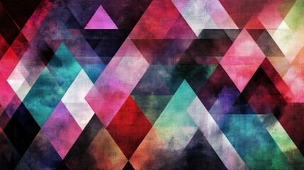 Poster - Abstract geometric pattern featuring vibrant colors and dynamic shapes, ideal for backgrounds, wallpapers, and modern art projects with a contemporary aesthetic appeal.