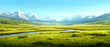 © Phatcharee - Serene mountain landscape with a winding river and lush meadows