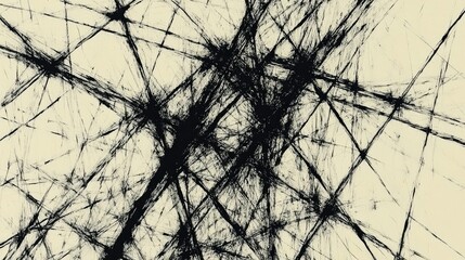 Fototapete - Abstract Black Lines on Light Background Creating a Dynamic and Textured Pattern That Evokes Movement and Energy in Contemporary Art and Design