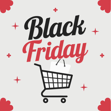 Black Friday Poster with lettering vector.