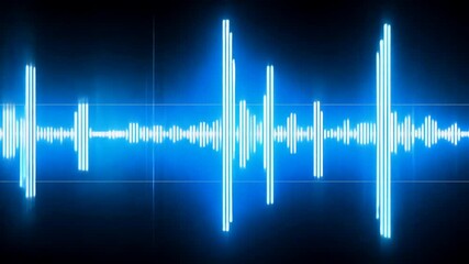 Poster - vibrant blue sound wave graphic visualizing audio frequencies and digital effects