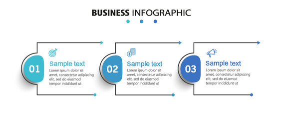 Wall Mural - business infographic template with 3 options or steps