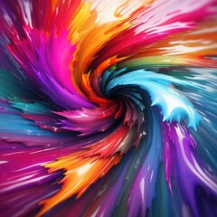 Poster - vibrant vortex colorful dark background.
