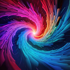 Poster - vibrant vortex colorful dark background.