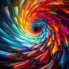 Poster - vibrant vortex colorful dark background.