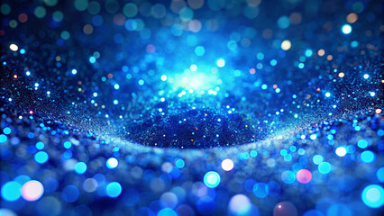 Poster - Glittering particles of blue light swirl together, forming a captivating vortex that creates a mystical ambiance, perfect for inspiration and creativity