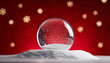 © Fazila - Christmas glass transparent empty magic snow globe on red