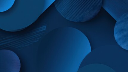 Poster - Abstract Digital Background with Geometric Shapes, Smooth Curves, and Rich Blue Tones for Creative Design and Modern Visual Art Projects