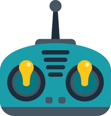 Poster - colorful remote control with an antenna, perfect for controlling toys, drones, or other devices