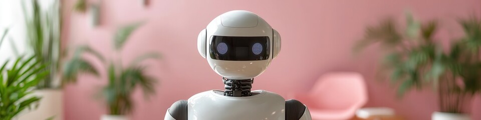 Poster - Future robot assisting human resources in modern office space with innovative technology