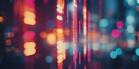 Aufkleber - A stunning abstract image showcasing vibrant lines of color against a blurred background. Ideal for technology and data themes, this visually striking artwork inspires creativity. AI