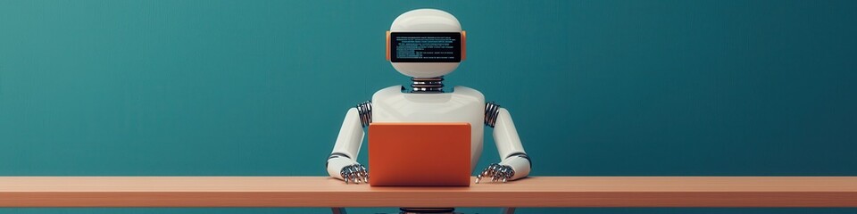 Poster - Future robot enhancing human resource management in modern workplace digital environment innovating concept