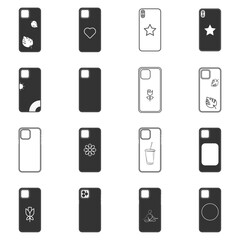 Wall Mural - set of phone case icons. accessories symbol modern, simple, vector, icon for website design, mobile 