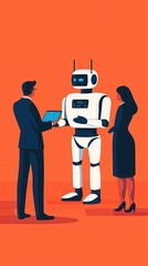 Poster - Future human resource management with robots business interaction concept in technology environment