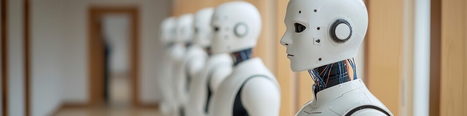 Poster - Future robot integration in human resource management office environment technology concept