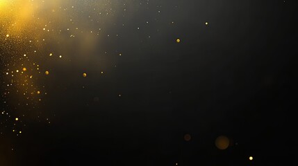 Poster - Minimalistic New Year's background in dark tones with delicate golden streaks and bokeh effects. 