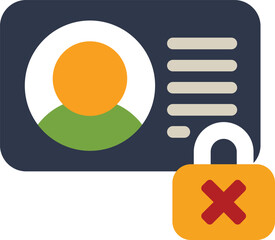Aufkleber - padlock is blocking personal information on an id card symbolizing identity theft