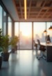 © Giuseppe Cammino - Beautiful blurred background of a light modern office interior with and beautiful lighting