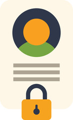 Poster - padlock is locking a digital profile, ensuring data privacy and protection