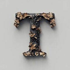 Wall Mural - Stylized design of the letter T, isolated on a clean background