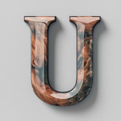 Wall Mural - Stylized design of the letter U, isolated on a clean background