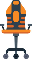 Poster - comfortable and ergonomic chair designed for gamers, featuring a vibrant orange and black color sche