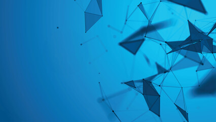 Poster - Abstract background with connected dots and lines. Digital technology background. Network connection dots and lines. Plexus effect. 3D Vector illustration.