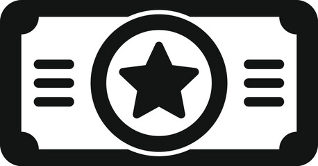 Poster - bonus money concept icon showing a banknote with a star in the center