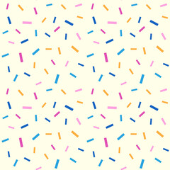 Poster - Colorful sprinkles seamless Pattern. Birthday Carnival party confetti simple background. Funny playful childish backdrop