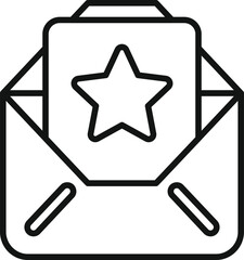 Poster - open envelope displaying document with prominent star, symbolizing an important or priority message
