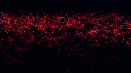 Poster - Abstract background with connecting dots and lines. Network connection structure. Plexus effect. 3d Vector illustration.