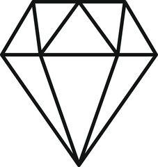 Poster - Clean line drawing of a classic diamond shape, symbolizing luxury and precious gemstones