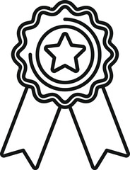 Poster - Round award ribbon with star showing quality guarantee and premium product