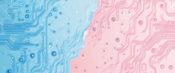 Poster - A digital illustration showing two halves of a circuit board