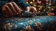 © kanesuan - Close-up of gift wrap cutting with precision scissors