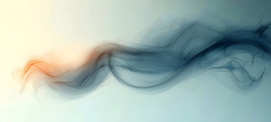 Poster - An abstract composition featuring soft, flowing wisps of smoke in a gradient of colors, creating a serene and calming effect. The ethereal quality adds depth and movement.