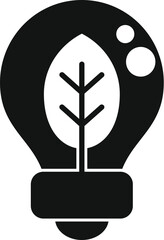 Poster - light bulb containing leaf symbolizing green energy and sustainability