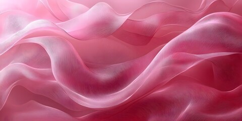 Poster - An abstract composition of flowing pink and white textures, creating a soft, ethereal atmosphere with smooth gradients and gentle curves.