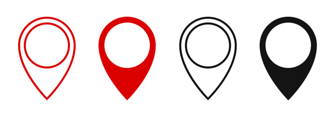 Fototapete - Location map icons, location marker pin, address destination