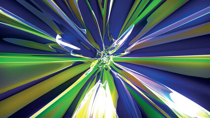 Poster - Abstract colorful background with bright neon rays and glowing lines. Sci-fi futuristic backdrop. Neon background with glowing multicolored lines, rays. Vector illustration.