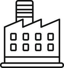 Poster - manufacturing production plant with pipes and skyscraper, industrial factory building line icon