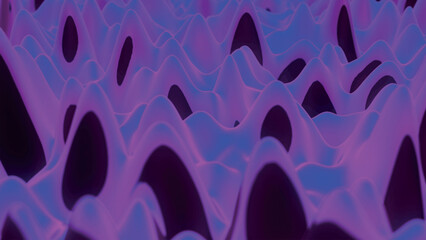 Poster - Futuristic wave. Visualization of sound waves. Dark background. Technology or science banner. Abstract digital 3D wave. Vector illustration.