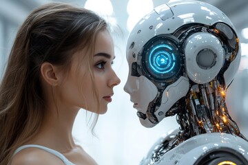 Poster - Colleagues interacting with AI assistants, chatbots or digital helpdesks,