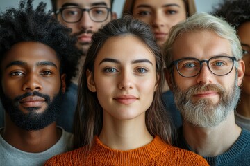 Poster - Hybrid office collaboration among diverse teams, combining in-office and remote members,