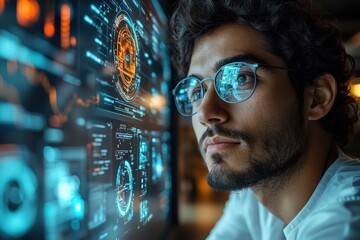 Leinwandbilder - Indian professionals using AI tools to optimize business processes,
