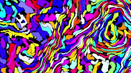 Fototapete - Groovy psychedelic loop background for banner design. Retro 60s 70s psychedelic pattern. Modern wave retro abstract design. Rainbow 60s, 70s