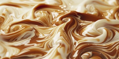 Poster - A close-up view of a delicious-looking chocolate swirl on a plate, perfect for food photography or recipe illustrations