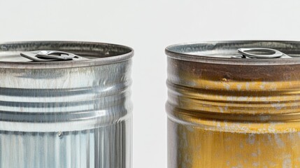 Poster - Two metallic waste bins situated adjacent to one another